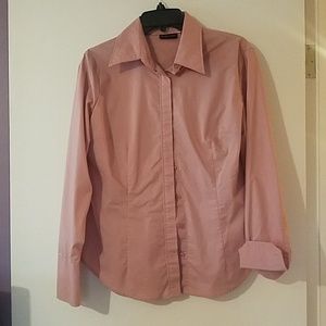 L NY&Co stretch button up dress shirt blush pink